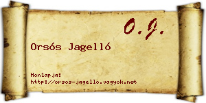 Orsós Jagelló névjegykártya