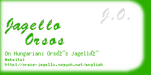 jagello orsos business card